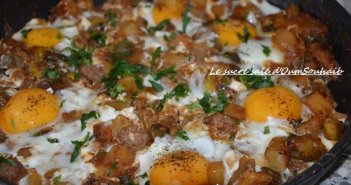 chakchouka aux oeufs et boulettes (kefta) chakchouka aux oeuf et boulettes (kefta)