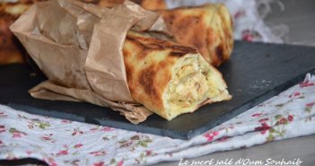 sandwich msemen au poulet et pommes de terre sandwich msemen au poulet et pommes de terre