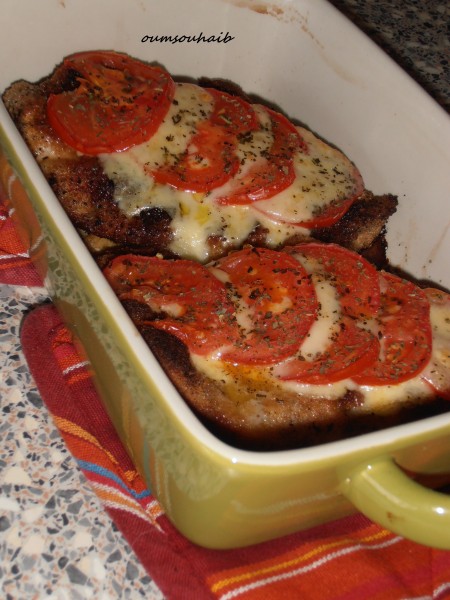 escalopes milanaises tomate mozzarella au four