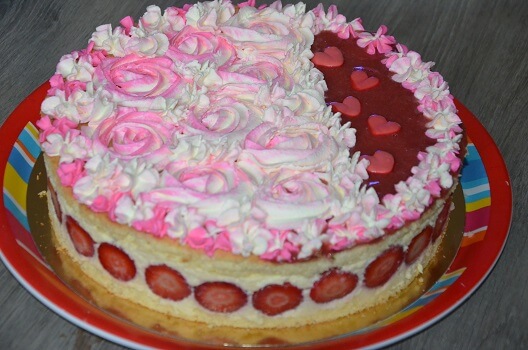 fraisier rose cake