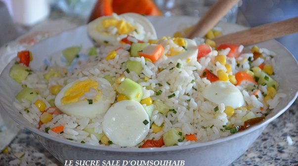 Salade De Riz Thon Surimi Oeuf Le Sucre Sale D Oum Souhaib