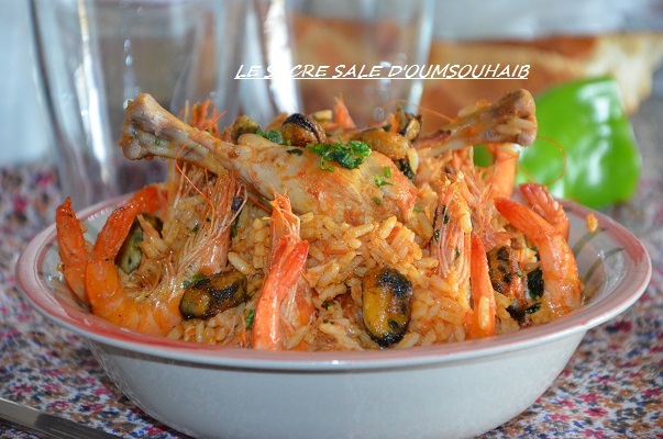 Riz Aux Crevettes Facon Paella Rapide Le Sucre Sale D Oum Souhaib