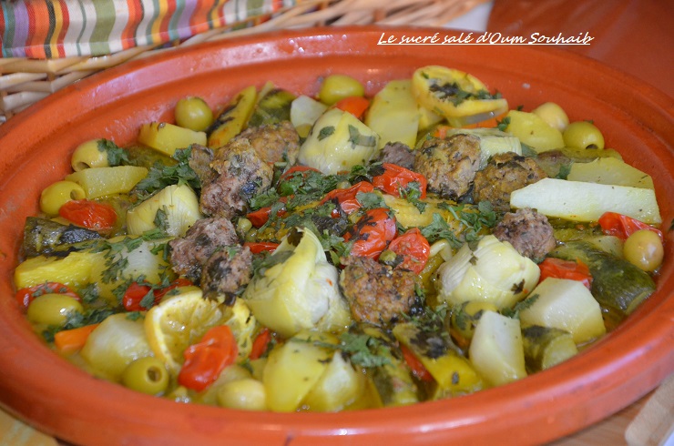 tajine de poulet aux légumes marocain boulettes kefta cirton
