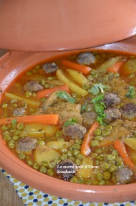 tajine kefta pomme de terre petit pois carotte