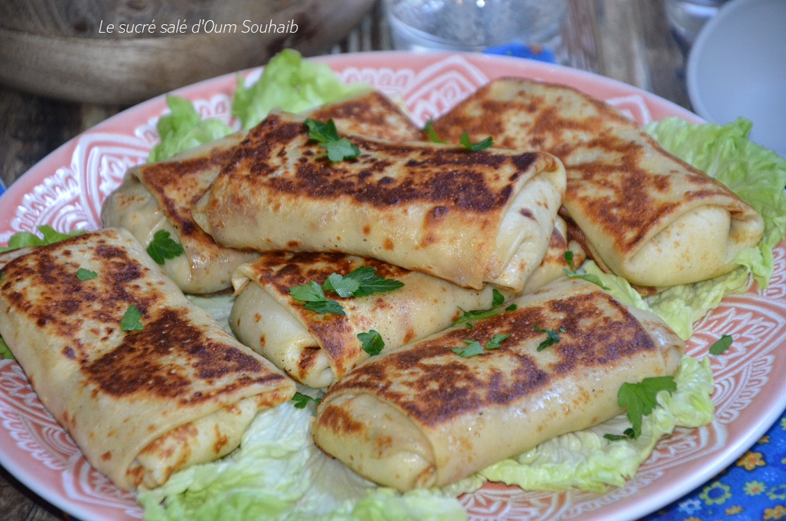 crêpes salées poulet champignons et béchamel - Le Sucré Salé d'Oum Souhaib